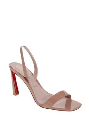 $895 Christian Louboutin O CONDORA 85 Patent Slingback Sandals Heels Size 36